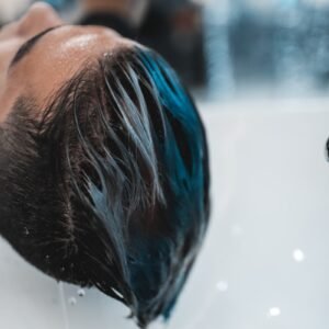 men's wet hair
